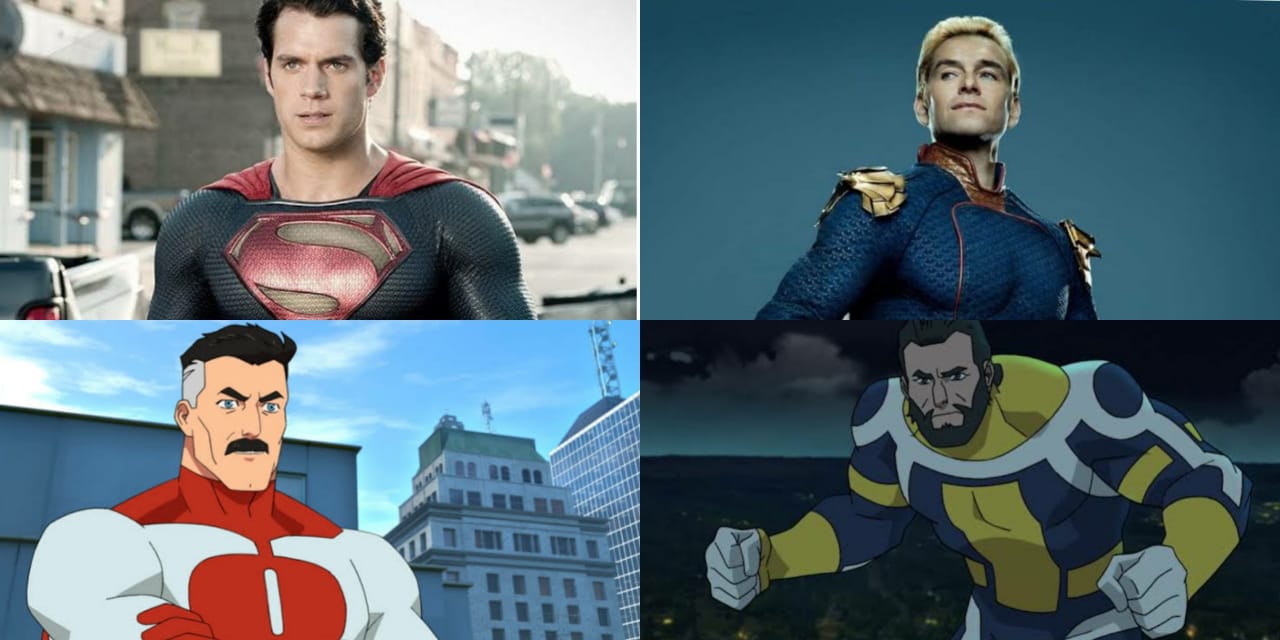 Superman, Capitão Pátria (Homelander), Omni-Man e Imortal 