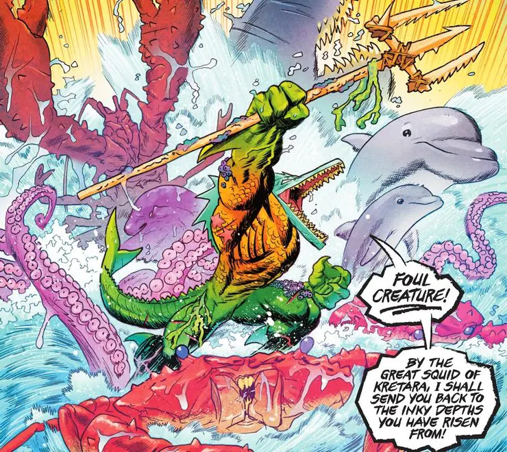 Liga da Justiça Jurássica encontrou uma maneira de tornar o Aquaman incrível
