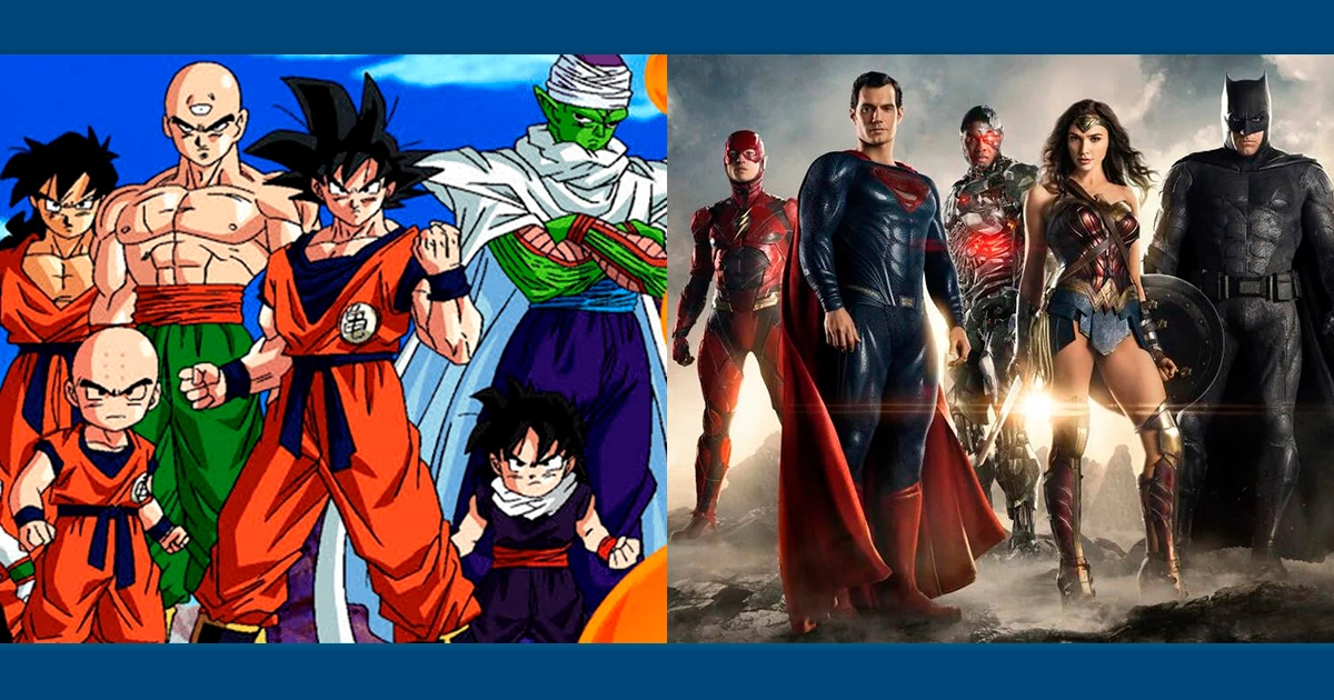 Guerreiros de Dragon Ball Z viram heróis da DC em arte