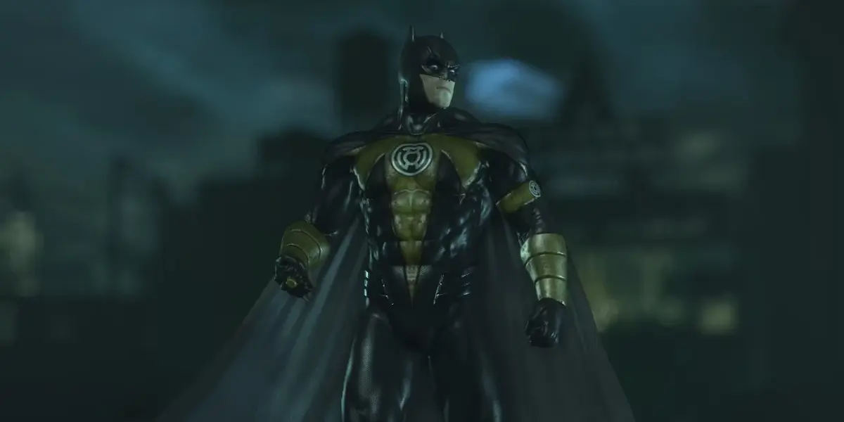 Batman skin de Lanterna Amarelo em Arkham City