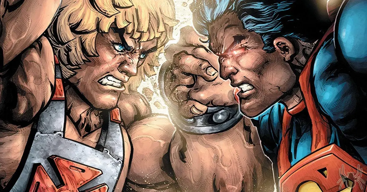 Crossover DC Universe vs Masters of the Universe, em que o Superman enfrenta o He-Man