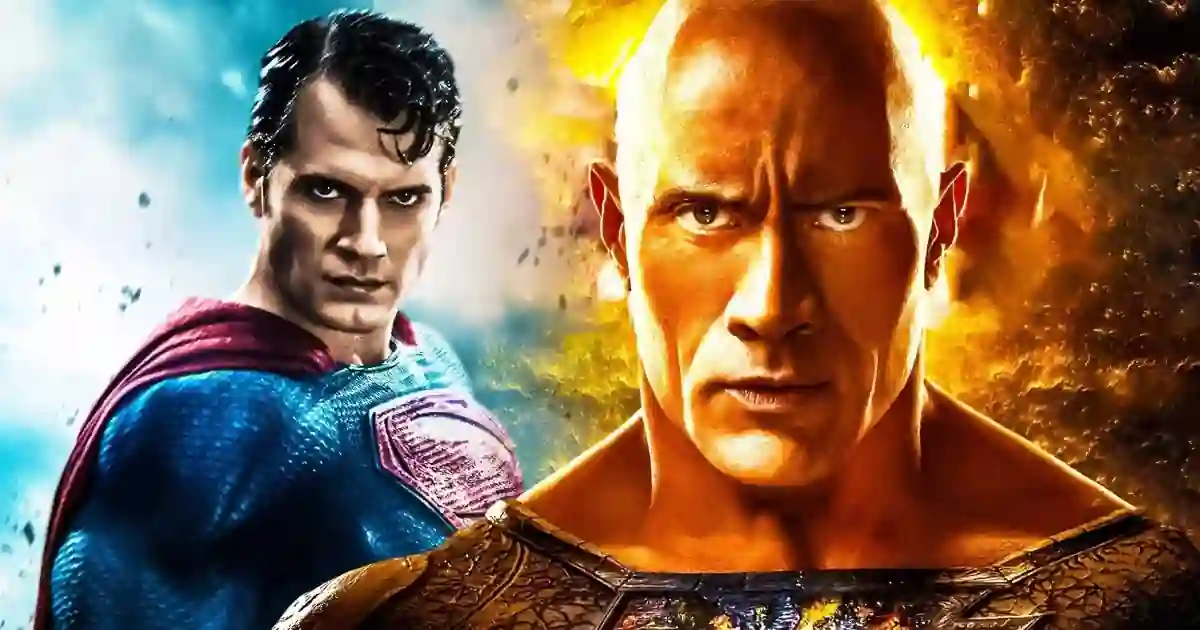 Adão Negro vs Superman; Henry Cavill; The Rock; DCEU